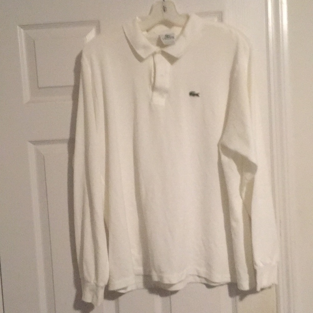 White Lacoste polo